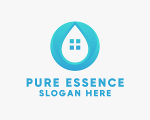 House Water Droplet  logo design