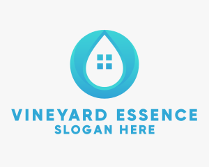 House Water Droplet  logo design