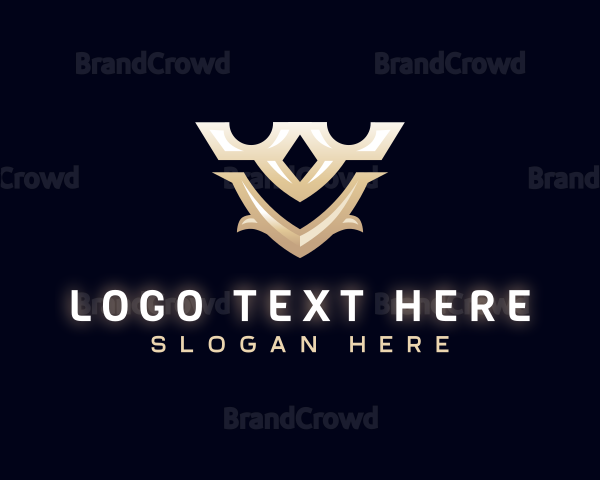 Elegant Medieval Shield Letter V Logo