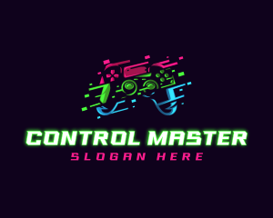 Controller - Glitch Gaming Controller logo design