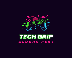 Handheld - Glitch Gaming Controller logo design