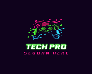 Pc - Glitch Gaming Controller logo design