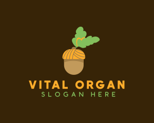 Organic Acorn Nut logo design