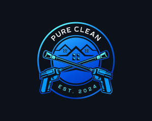 Pressure Wash Roof Cleaning logo design