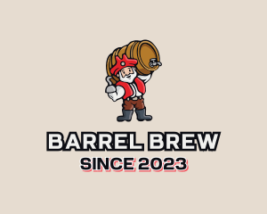 Pirate Beer Barrel Keg logo design