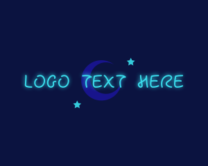 Night - Neon Glow Stars logo design