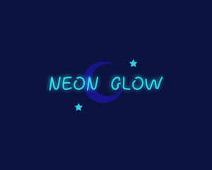 Neon Glow Stars logo design