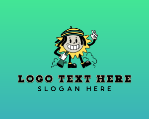 Stoner - Cartoon Retro Marijuana logo design