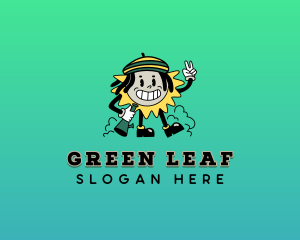 Cartoon Retro Marijuana  logo design