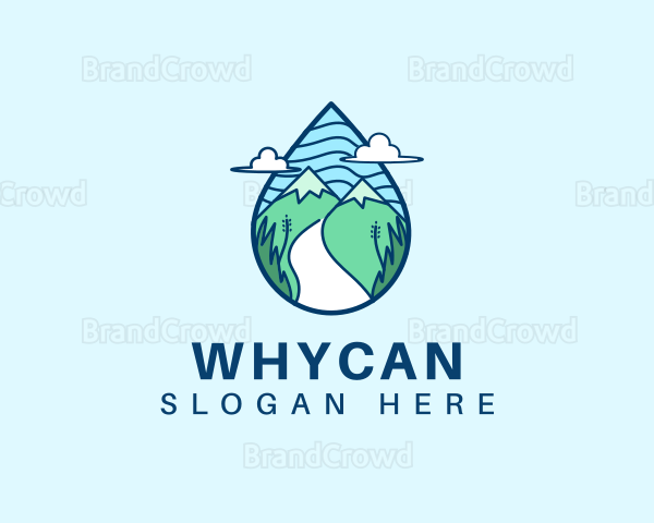 Mountain Water Droplet Logo