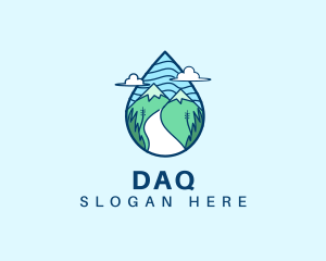 Mountain Water Droplet  Logo
