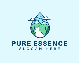 Purification - Mountain Water Droplet logo design