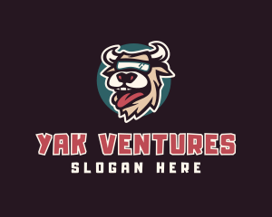 Yak - Ski Bull Cartoon logo design