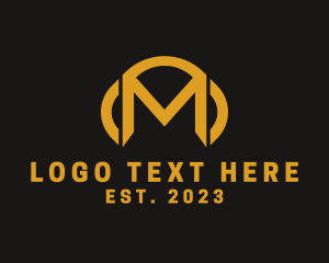 Application - Modern Headphone Letter M logo design