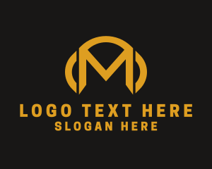 Modern Headphone Letter M  Logo