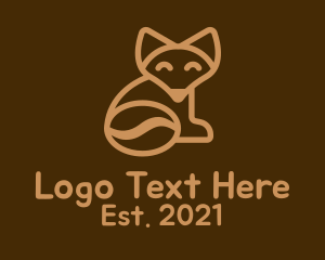 Brown - Fox Tail Coffee Bean logo design