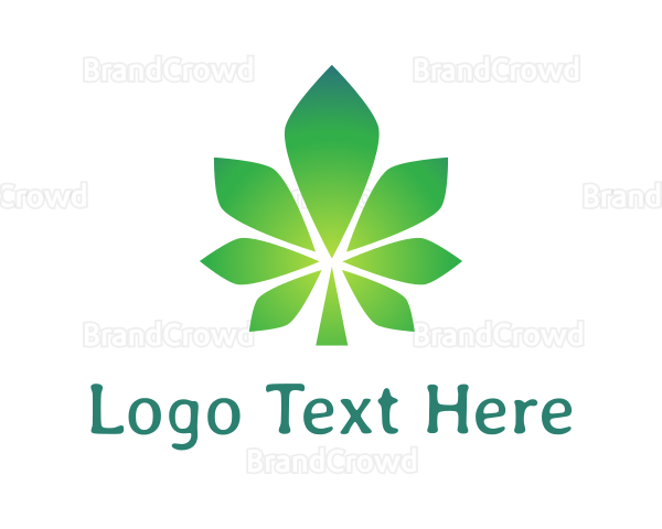 Gradient Polygon Cannabis Logo