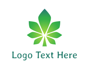 Green Leaf - Gradient Polygon Cannabis logo design