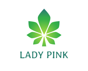 Gradient Polygon Cannabis  logo design