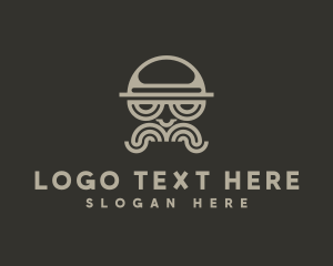 Hat - Moustache Gentleman  Fashion logo design