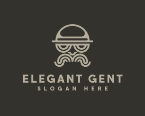 Gentleman - Moustache Gentleman  Fashion logo design