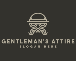 Moustache Gentleman  Fashion logo design