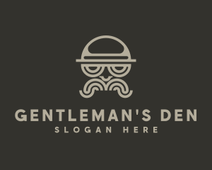 Moustache Gentleman  Fashion logo design