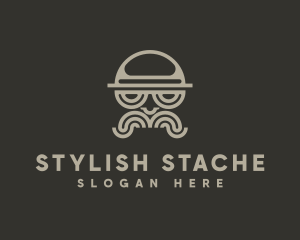 Moustache Gentleman  Fashion logo design