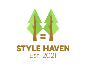 Hut - Eco Friendly House Tree logo design