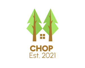 Cabin - Eco Friendly House Tree logo design