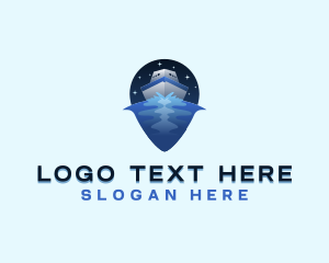 Location Service - Ship Yacht Pin Travel logo design