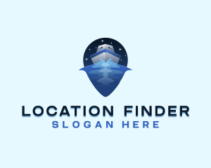 Geolocation - Ship Yacht Pin Travel logo design