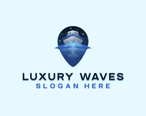 Ship Yacht Pin Travel logo design