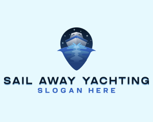 Ship Yacht Pin Travel logo design