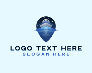Geolocation - Ship Yacht Pin Travel logo design
