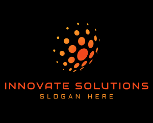 Start Up - Digital Dotted Globe logo design