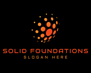Solar - Digital Dotted Globe logo design