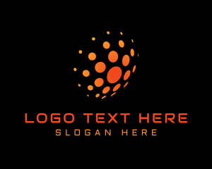 App - Digital Dotted Globe logo design