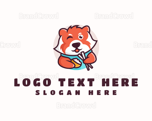 Red Panda Chopstick Bowl Logo