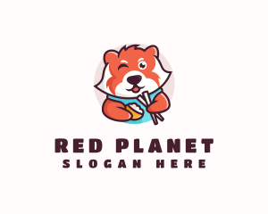 Red Panda Chopstick Bowl logo design