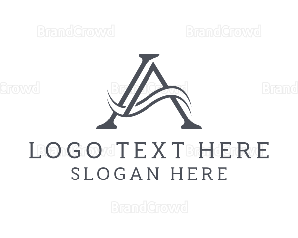 Elegant Wave Business Letter A Logo