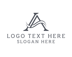 Classic - Elegant Wave Business Letter A logo design
