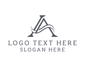 Elegant Wave Business Letter A Logo