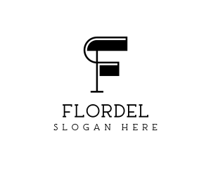 Retro Fashion Clothing Letter F logo design