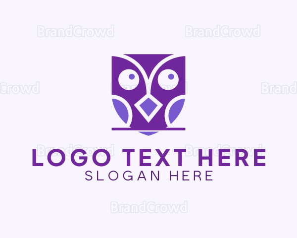 Geometric Owl Shapes Logo