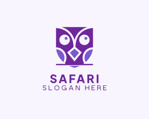 Geometric Owl Shapes Logo