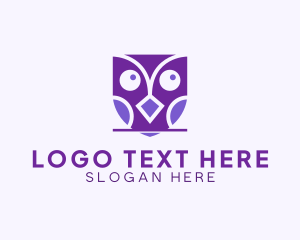 Geometric Owl Shapes Logo