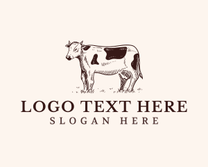 Rustic - Cow Farm Dairy logo design