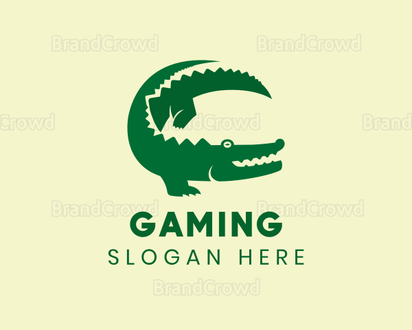 Green Crocodile Animal Logo