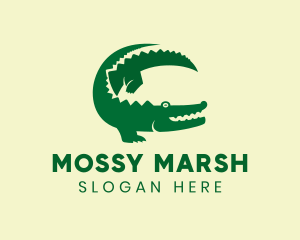 Swamp - Green Crocodile Animal logo design